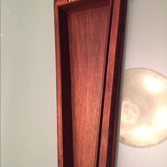 Unique heritage Hand carved solid walnut wood Chinar leaf Tie box Kashmir 14.5"